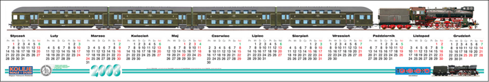 Kalendarz Koleje Małe i Duże 2008 r.