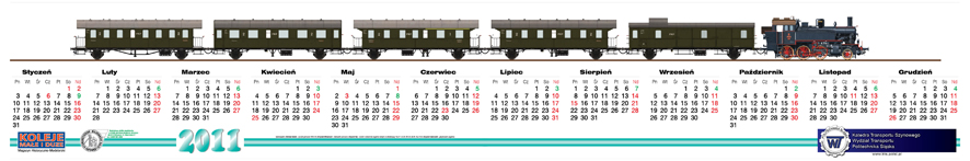 Kalendarz Koleje Małe i Duże 2011 r.