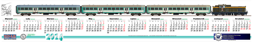 Kalendarz Koleje Małe i Duże 2014 r.